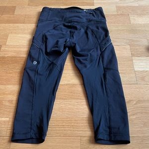 Lululemon BLACK Crop Legging Run For Fun Size 2